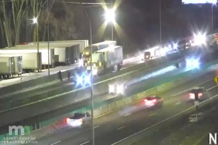 VIDEO: Pedestrian Seriously Hurt After Struck by Semi-Truck on I-35W